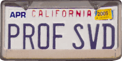 Gene Golub’s license plate, photographed by Professor P. M. Kroonenberg of Leiden University.